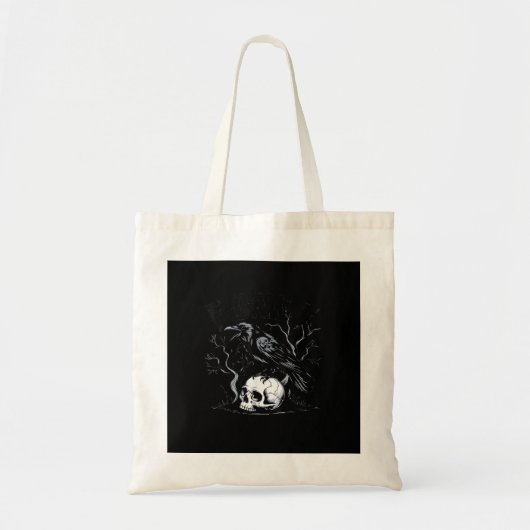 Crow, F-Caw-F Bird Moon Gothic Adult Humor Tote Bag (Voorkant)