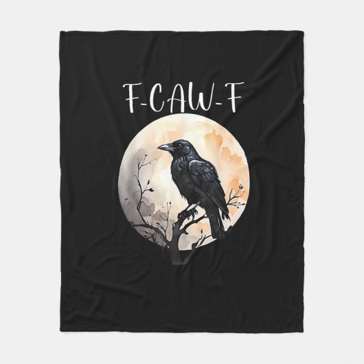 Crow F-Caw-F Funny Bird Aesthetic Casual Fleece Deken (Voorkant)