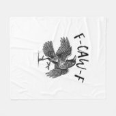 Crow, F-Caw-F Funny Bird Fleece Deken (Voorkant (Horizontaal))