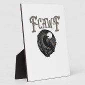Crow, F-Caw-F Funny Bird Moon Gothic Retro Graphic Fotoplaat (Zijkant)