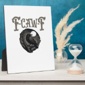 Crow, F-Caw-F Funny Bird Moon Gothic Retro Graphic Fotoplaat (Zijkant)