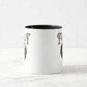 Crow, F-Caw-F Funny Bird Moon Gothic Retro Graphic Mok (Midden)