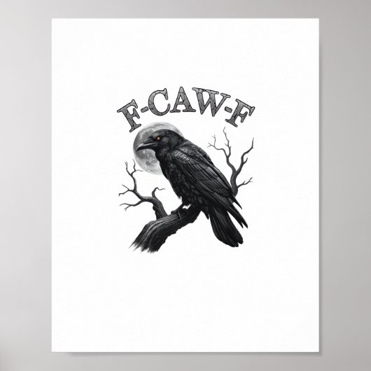 Crow, F-Caw-F Funny Bird Moon Gothic Tri-Blend Cre Poster (Voorkant)