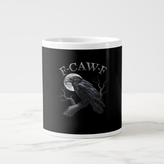 Crow F-Caw-F Funny Bird Moon Retro Classic Extra Grote Beker (Voorkant)