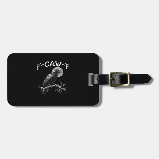 Crow F-Caw-F Funny Bird Retro Classic Bagagelabel (Voorkant horizontaal)