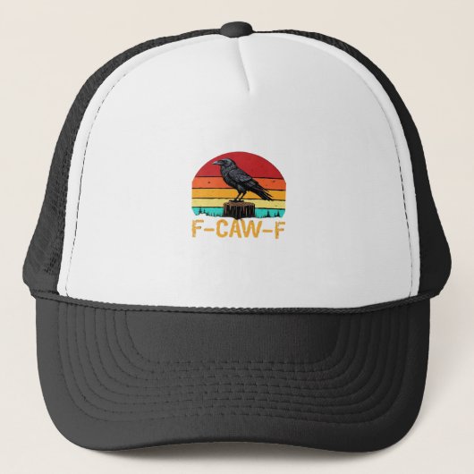Crow, F-Caw-F Funny Bird Retro Classic Trucker Pet (Voorkant)