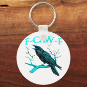 Crow F-Caw-F Funny Bird Retro Design Creative Styl Sleutelhanger (Voorkant)