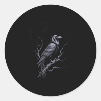 Crow F-Caw-F Funny Bird Saying Humor Meme Ronde Sticker