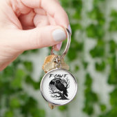 Crow F-Caw-F Gothic Humor Funny Sleutelhanger (Hand)
