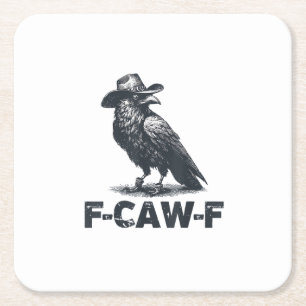 Crow F-Caw-F Retro Kraaienliefhebber Vierkante Kartonnen Onderzetter