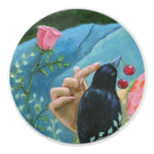 Crow Gifts Ceramic Knob Keramische Knop (Voorkant)