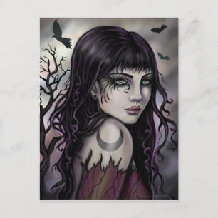 Crow Girl Fantasy Art beroemd gemaakt door Molly H Briefkaart