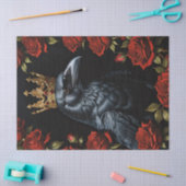Crow Gold Crown Red Roses Decoupage Tissuepapier (Craft)