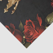 Crow Gold Crown Red Roses Decoupage Tissuepapier (Detail)