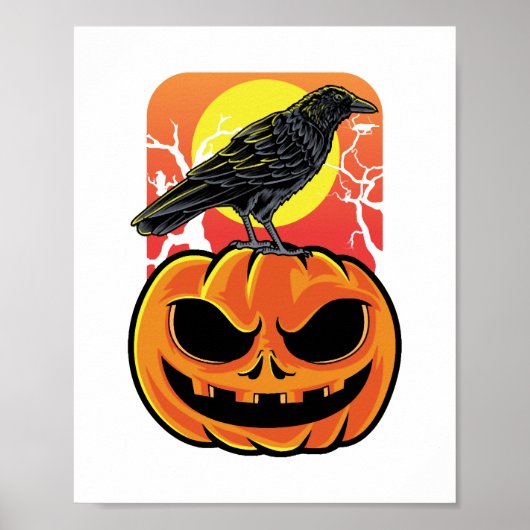 Crow Halloween Bird Watcher Gift Poster (Voorkant)