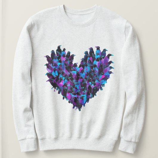 Crow Heart Bird Design Sweatshirt Dames (Design voorkant)