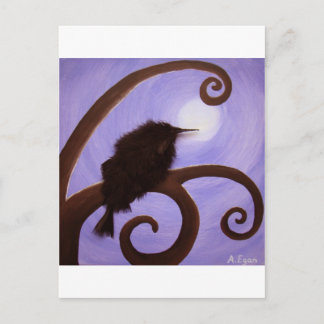 Crow in moonlight briefkaart