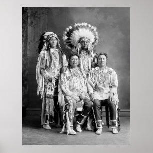 Crow Indian Group Portrait, begin jaren 1900 Poster