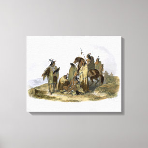 Crow Indians, bord 13 van deel 1 van 'Travels i Canvas Afdruk