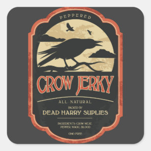 Crow Jerky Halloween Label