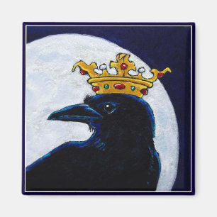 Crow King Crown Moon magnet Magneet