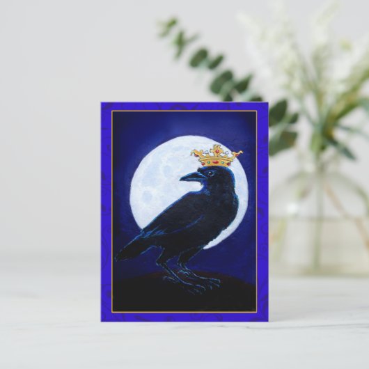 Crow King ou Queen avec Lune et carte postale de c (Debout devant)