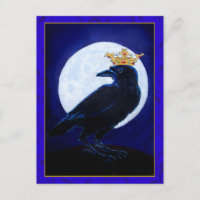 Crow King ou Queen avec Lune et carte postale de c