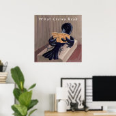 Crow leest het Poster Raven Rick London (Thuiskantoor)