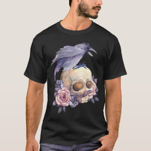 Crow Line Art Crows Raven Bird Ornitholoog Birdw T-shirt