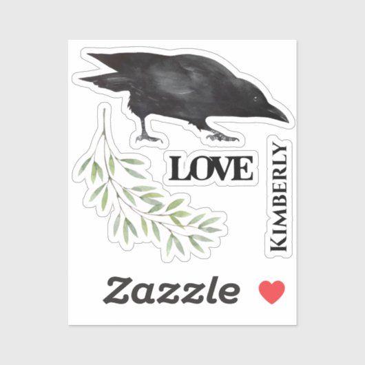 Crow love sticker (Vel)