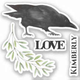 Crow love sticker
