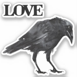 Crow love sticker