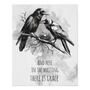 Crow Lover In The Waiting Perfect Poster