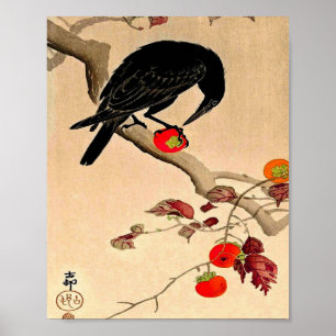 Crow met een prei van Ohara Koson Poster