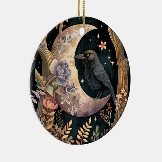 Crow Moon Keramisch Ornament (Rechts)