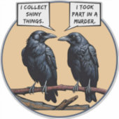 Crow Murder Funny Comic Sticker (Voorkant)