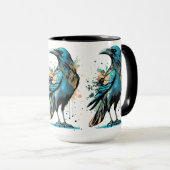 Crow Mystic - Black Raven Illustration - Crow Mug (Devant droit)