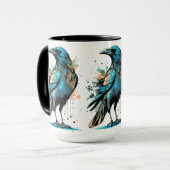 Crow Mystic - Black Raven Illustration - Crow Mug (Devant gauche)