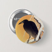 Crow on a Branch van Ohara Koson Ronde Button 5,7 Cm (Voorkant /achterkant)
