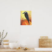 Crow on Pumpkin Poster beroemd gemaakt door Liz Re (Keuken)