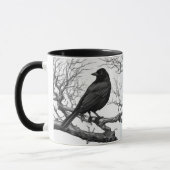 Crow Perched on Bare Winter Branches Mok (Links)