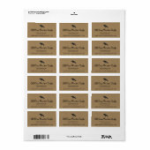 Crow primitif sur Kraft Rustic Shipping Étiquette (Feuille entière)