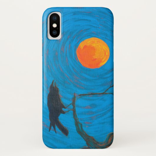 Crow Raven en Full Moon Case-Mate iPhone Case (Achterkant)