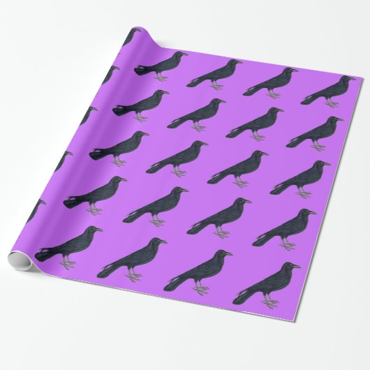 Crow Raven Gift-Wrap Cadeaupapier (Uitgerold)