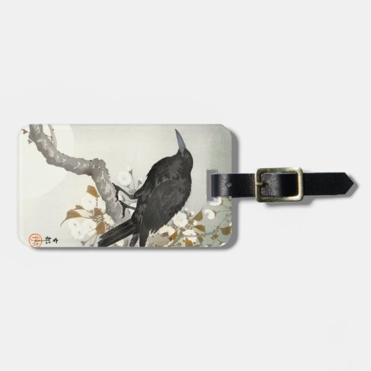 Crow Raven Koson Japanese Bird Bagagelabel (Voorkant horizontaal)