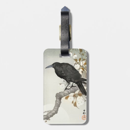 Crow Raven Koson Japanese Bird Bagagelabel (Achterkant verticaal)