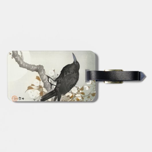 Crow Raven Koson Japanese Bird Bagagelabel (Achterkant horizontaal)