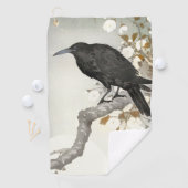 Crow Raven Koson Japanese Bird Golfhanddoek (Insitu)