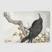 Crow Raven Koson Japanese Bird Golfhanddoek (Horizontaal)
