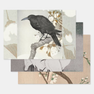 Crow Raven Koson Japanese Bird Inpakpapier Vel
